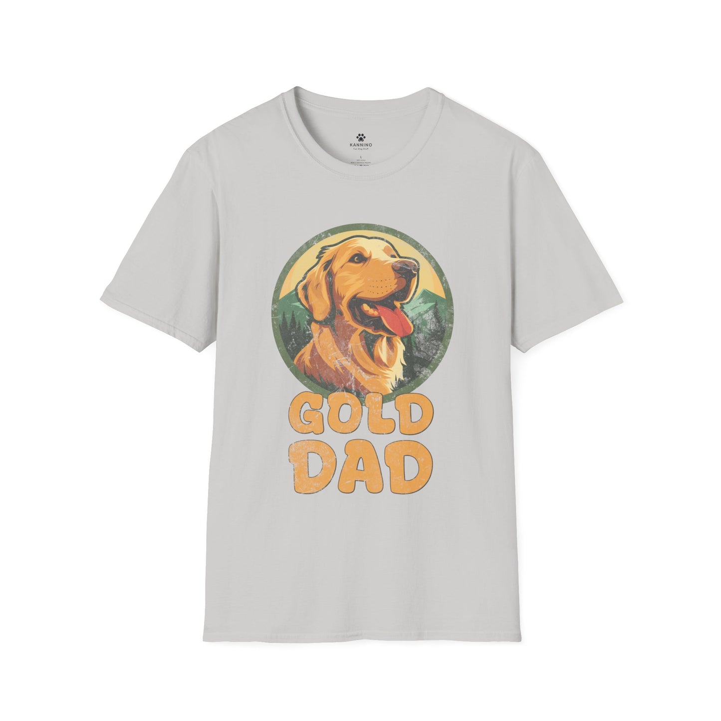 Dog Dad Tshirt with Golden Retriever - Nature Camping Graphic Tee - Gifts for Him