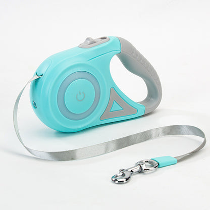 Glow & Go: Retractable Dog Leash with LED Spotlight