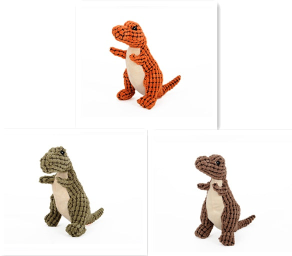 Dino-Mite Fun: Dinosaur Plush Toy with Squeakers for Dogs