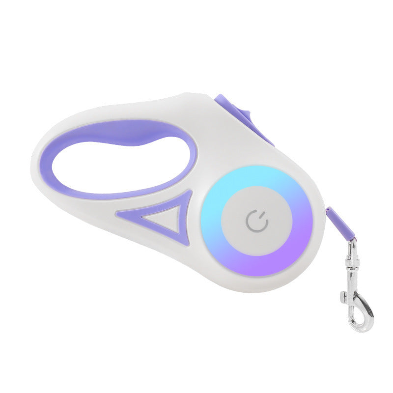 Glow & Go: Retractable Dog Leash with LED Spotlight