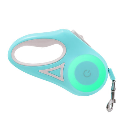 Glow & Go: Retractable Dog Leash with LED Spotlight