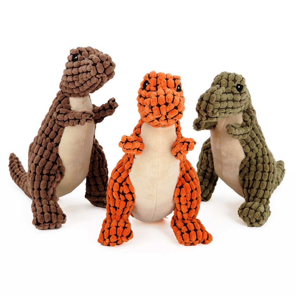 Dino-Mite Fun: Dinosaur Plush Toy with Squeakers for Dogs