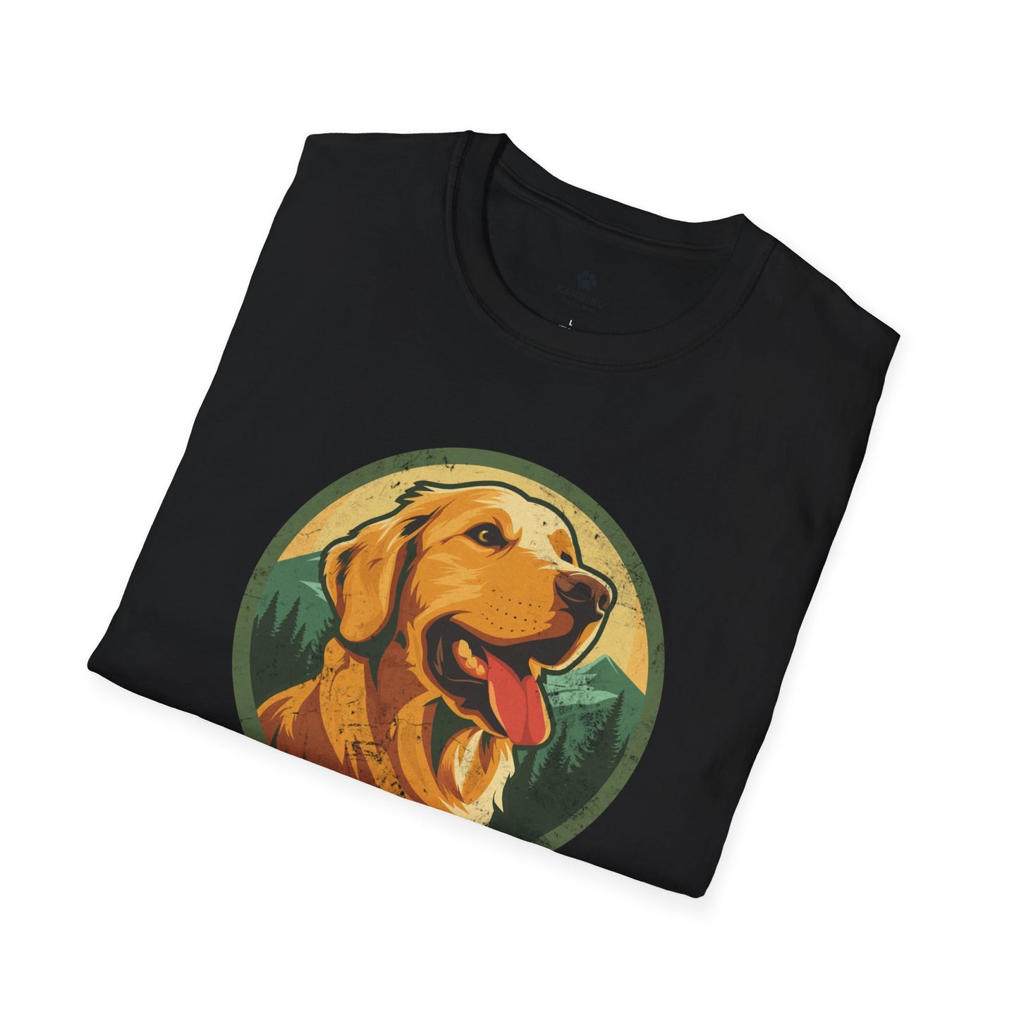 Dog Dad Tshirt with Golden Retriever - Nature Camping Graphic Tee - Gifts for Him