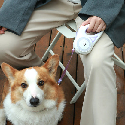 Glow & Go: Retractable Dog Leash with LED Spotlight