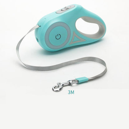 Glow & Go: Retractable Dog Leash with LED Spotlight