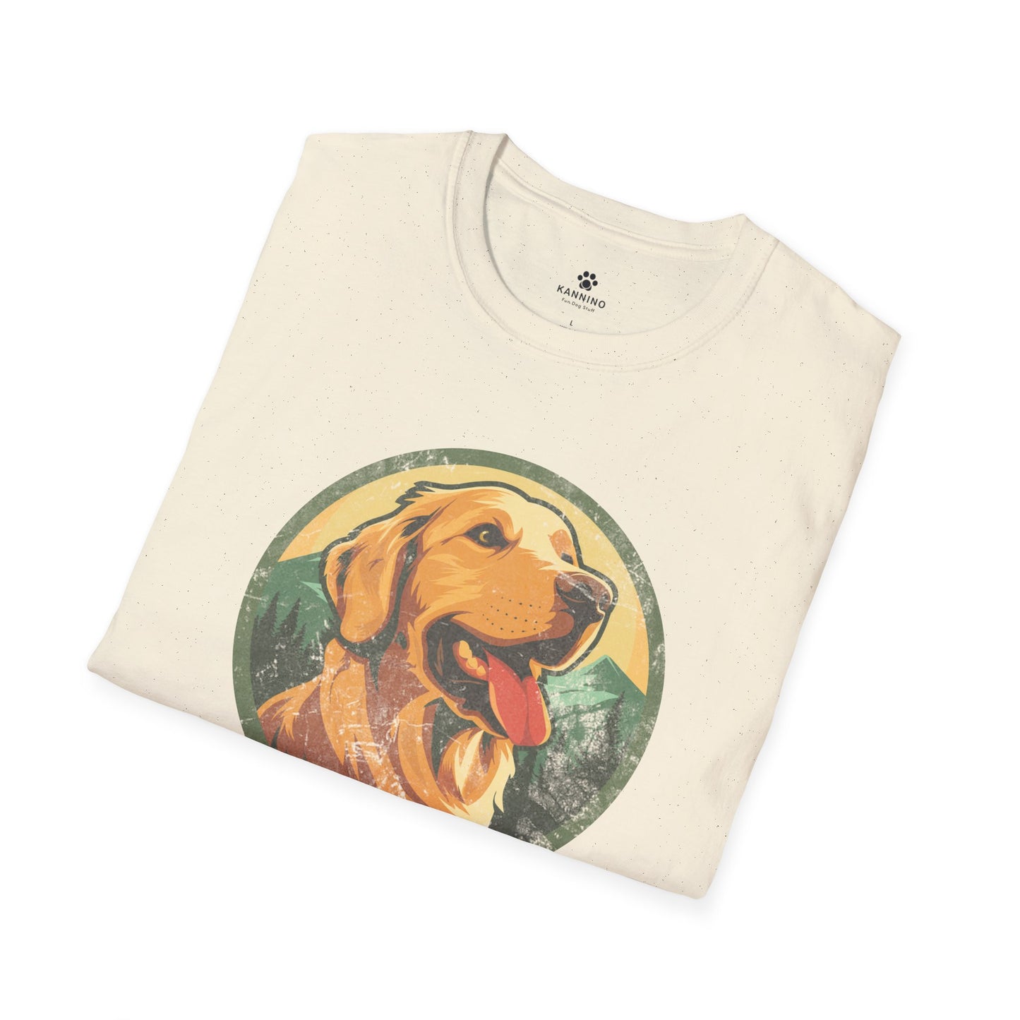 Dog Dad Tshirt with Golden Retriever - Nature Camping Graphic Tee - Gifts for Him