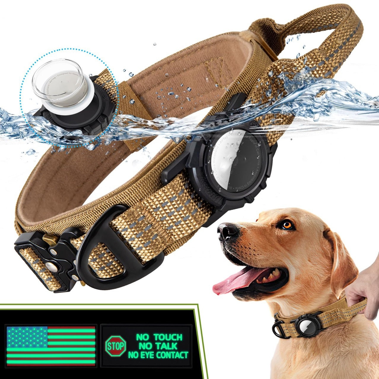 Splash-Proof Pup: Waterproof Dog Collar with AirTag Protective Cover