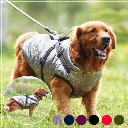 Adventure Ready: Waterproof Winter Warm Dog Jacket with Harness