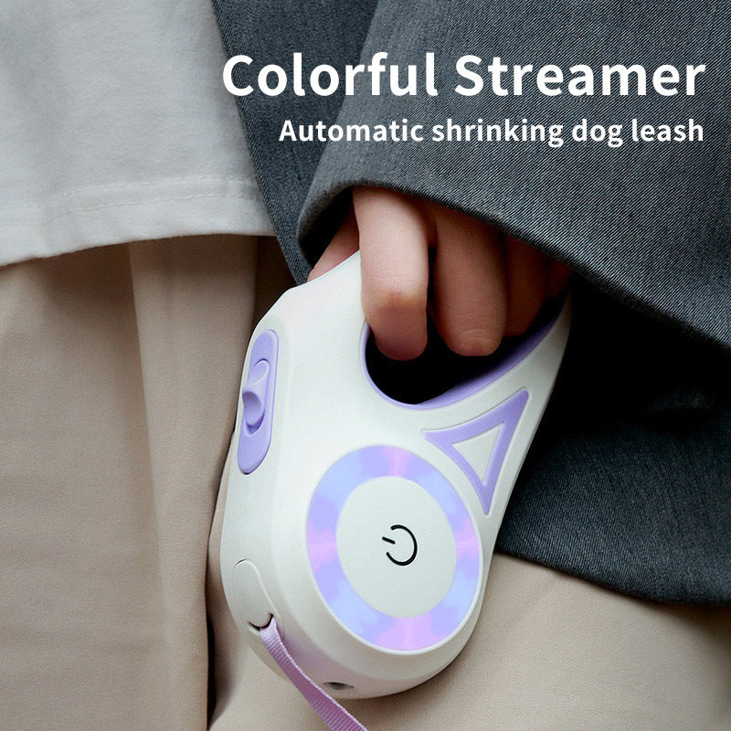 Glow & Go: Retractable Dog Leash with LED Spotlight