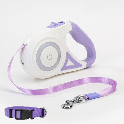 Glow & Go: Retractable Dog Leash with LED Spotlight