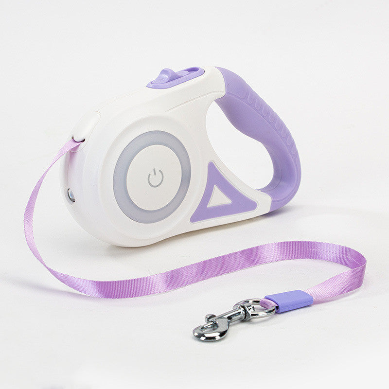 Glow & Go: Retractable Dog Leash with LED Spotlight